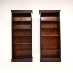 Pair of Antique Georgian Style Open Bookcases