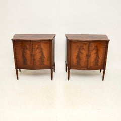 Pair of Antique Georgian Style Serpentine Cabinets