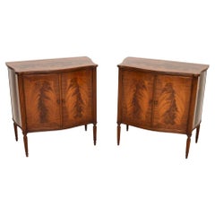 Pair of Antique Georgian Style Serpentine Cabinets