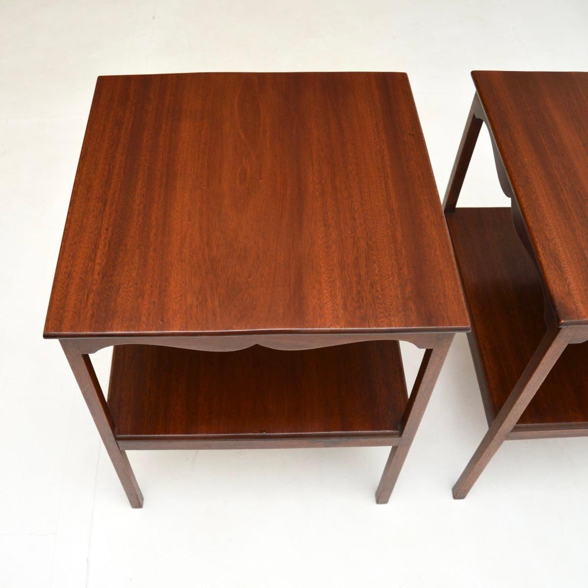 Wood Pair of Antique Georgian Style Side Tables