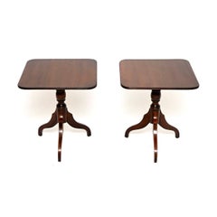 Pair of Antique Georgian Style Tripod Side Tables