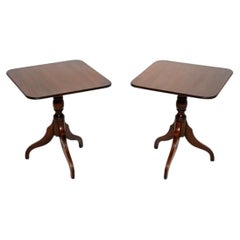 Pair of Antique Georgian Style Tripod Side Tables