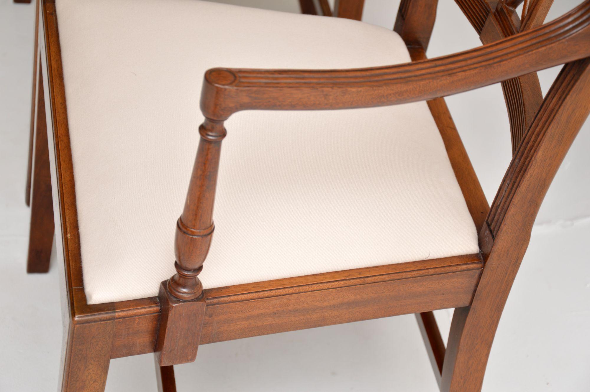 Pair of Antique Georgian Style Walnut Armchairs For Sale 4
