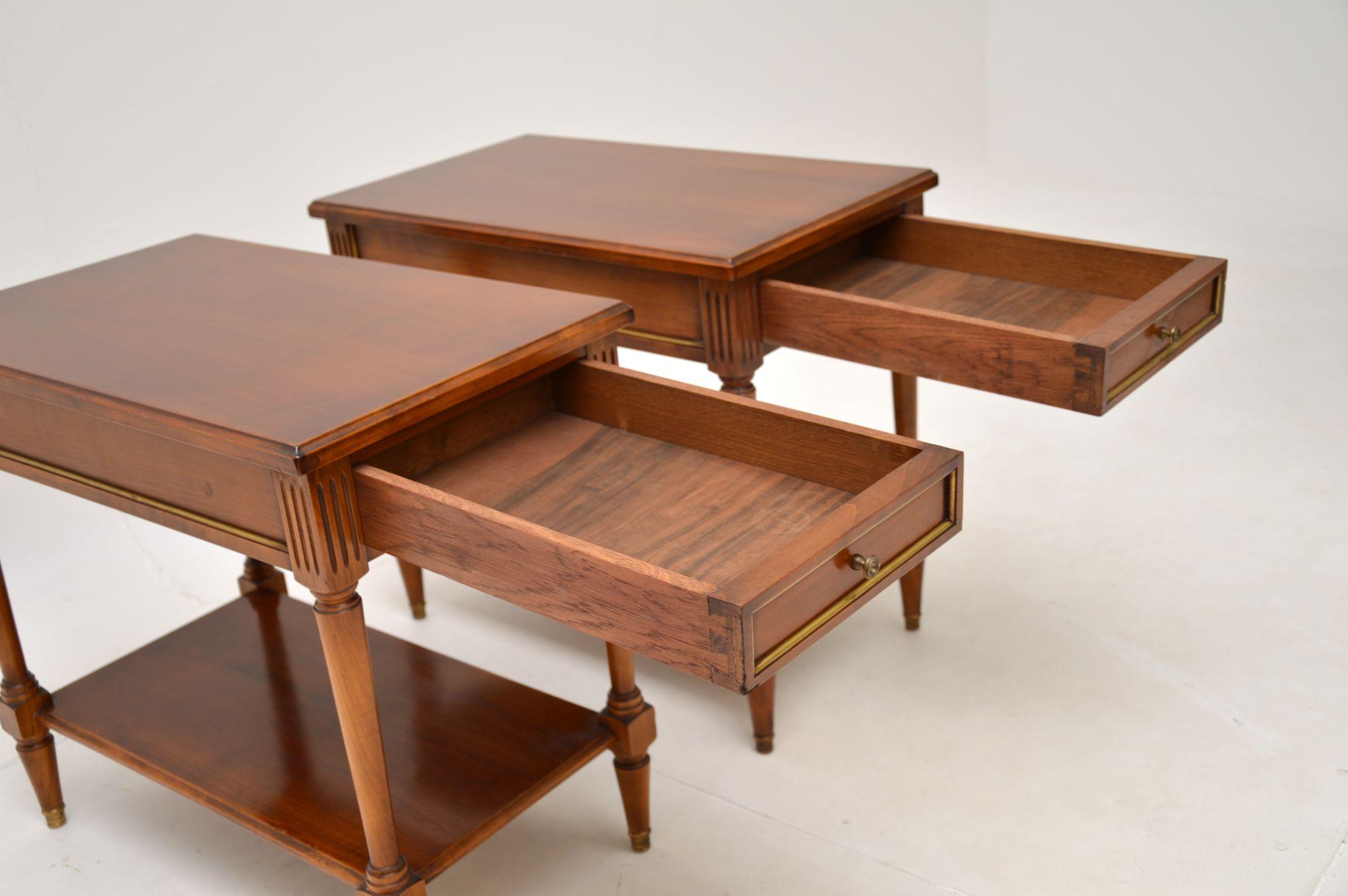 Pair of Antique Georgian Style Walnut Side Tables 1