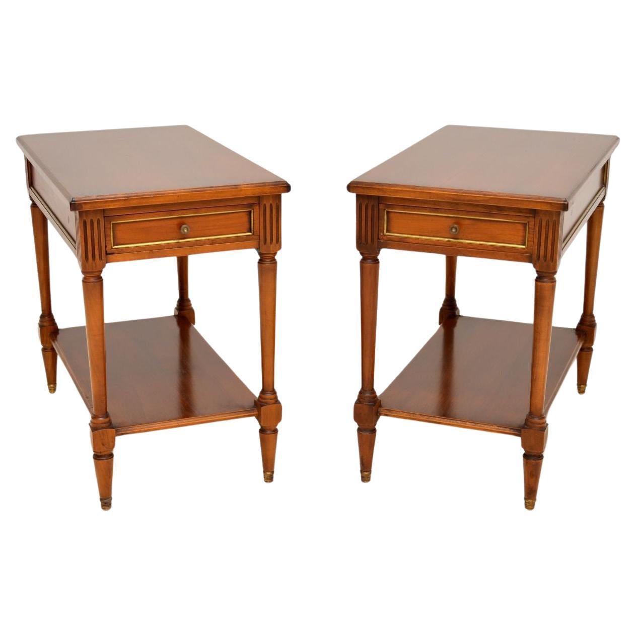 Pair of Antique Georgian Style Walnut Side Tables