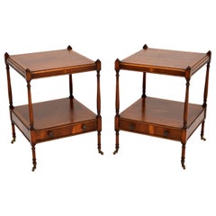 yew side tables Pair of Antique Georgian Style Yew Wood Side Tables