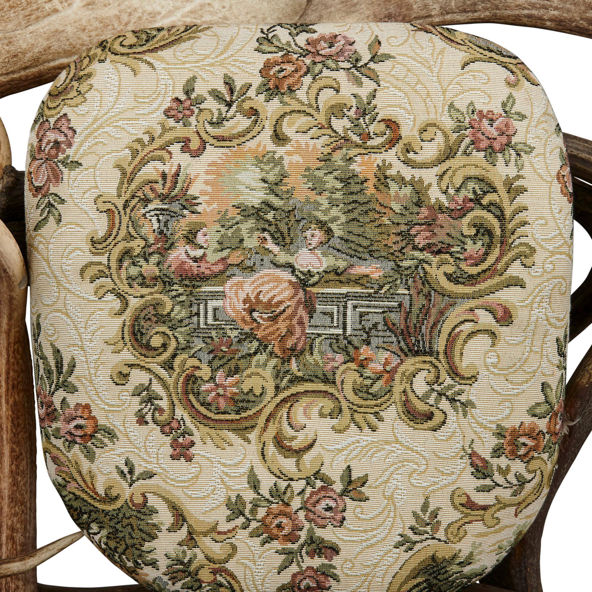 Allemand Paire de chaises allemandes anciennes en bois de cervidé avec tapisserie de style rococo en vente