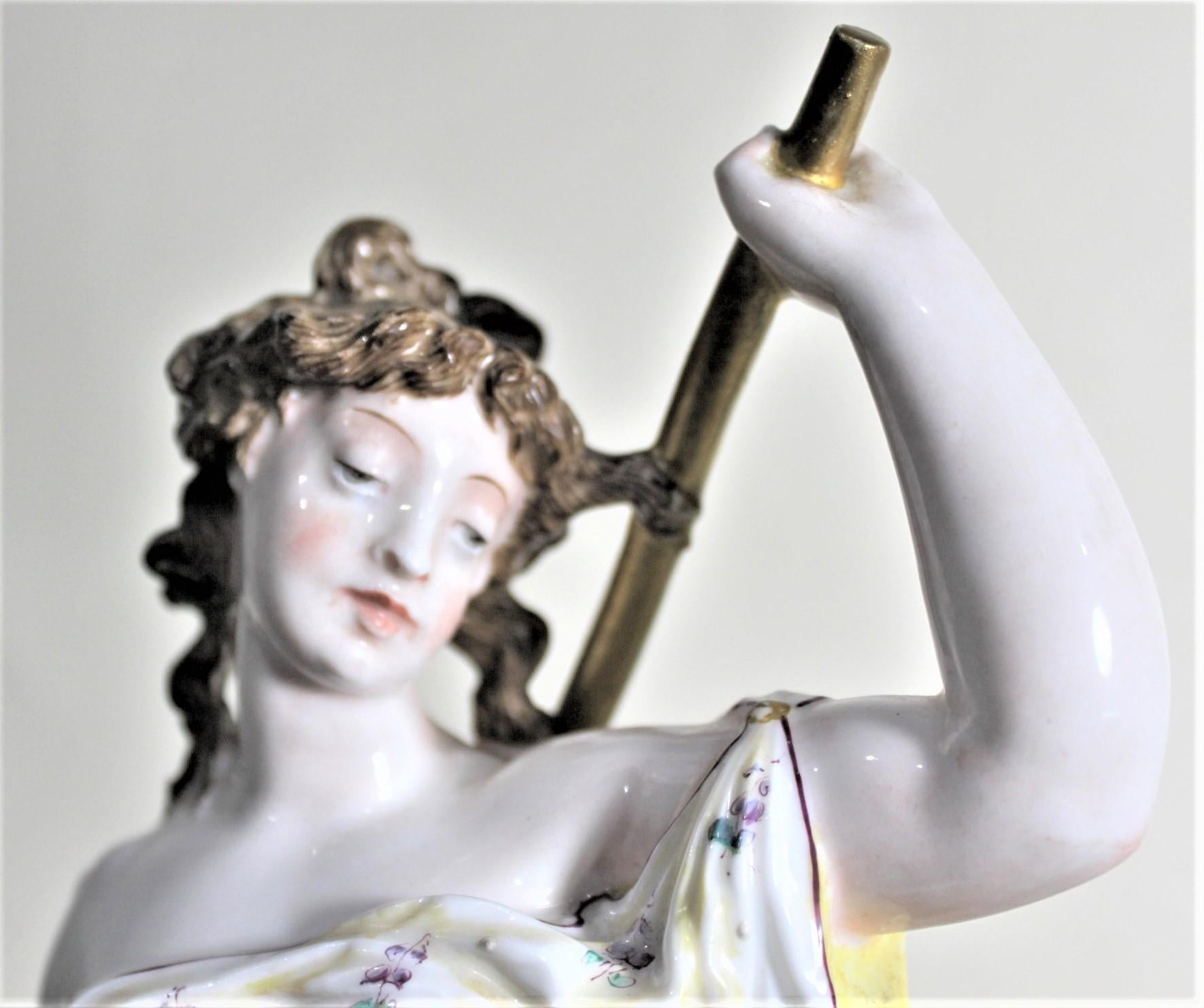 Pair of Antique German or Austrian Porcelain Female Figurines Harvesting Grapes For Sale 11