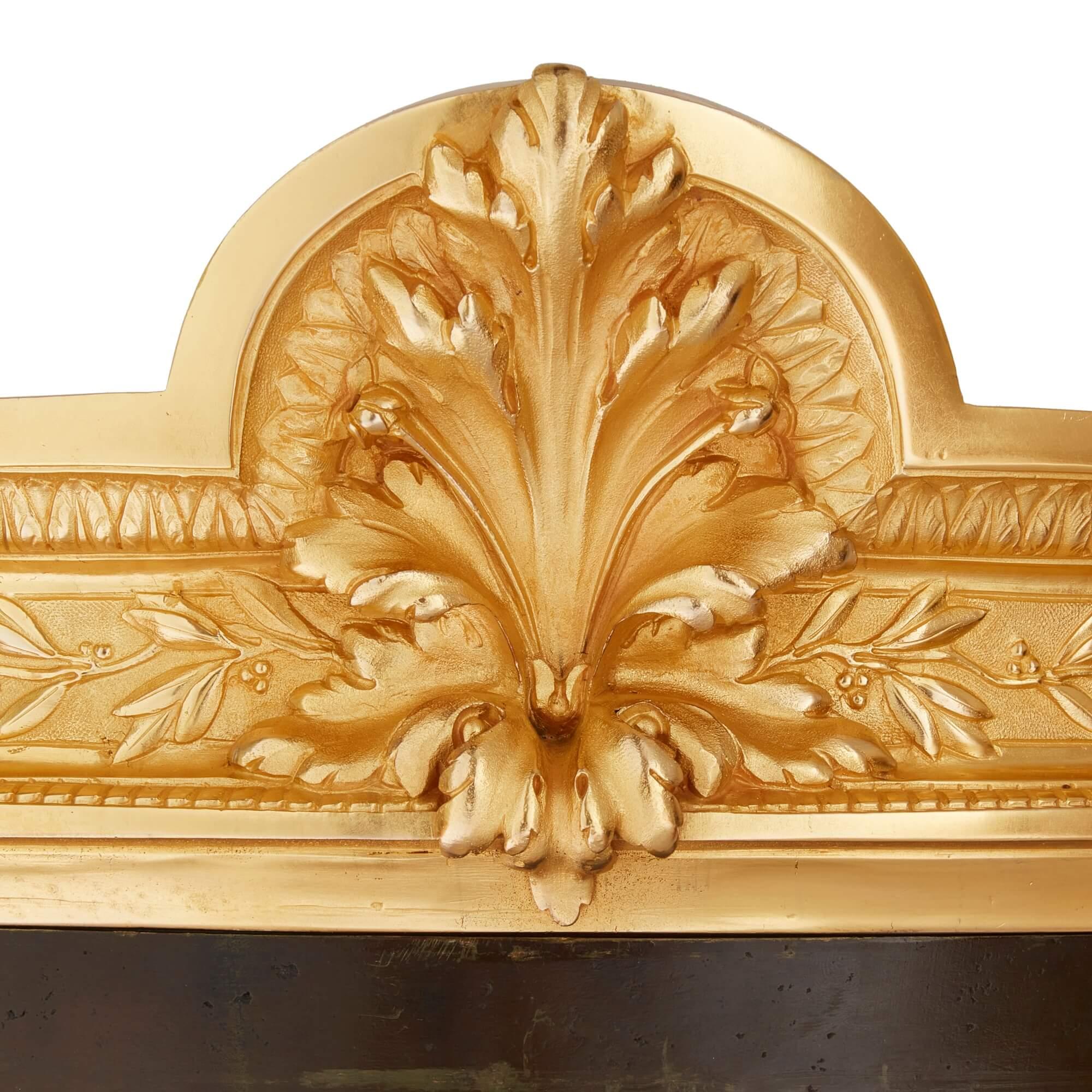 Pareja de Jardineras antiguas de bronce dorado y patinado de Barbedienne en venta 4