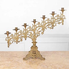 Pair of Antique Gilt Bronze Seven Light Candelabra, c. 1900