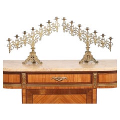 Pair of Antique Gilt Bronze Seven Light Candelabra, c. 1900