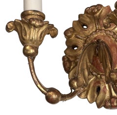 Pair of Antique Gilt Wood Sconces