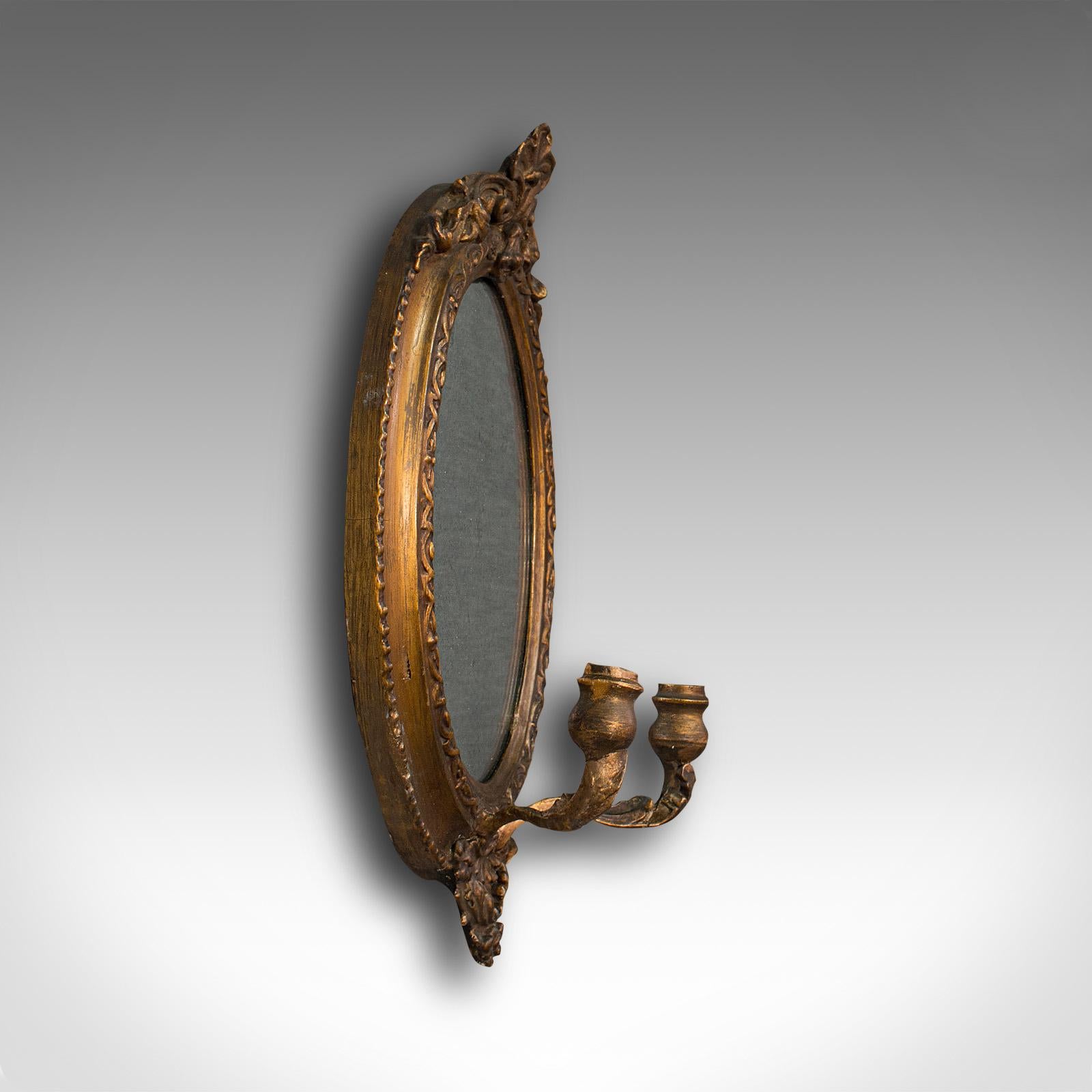 Pair of Antique Girandole Mirrors, English, Giltwood, Oval, Wall, Regency, 1820 In Good Condition In Hele, Devon, GB