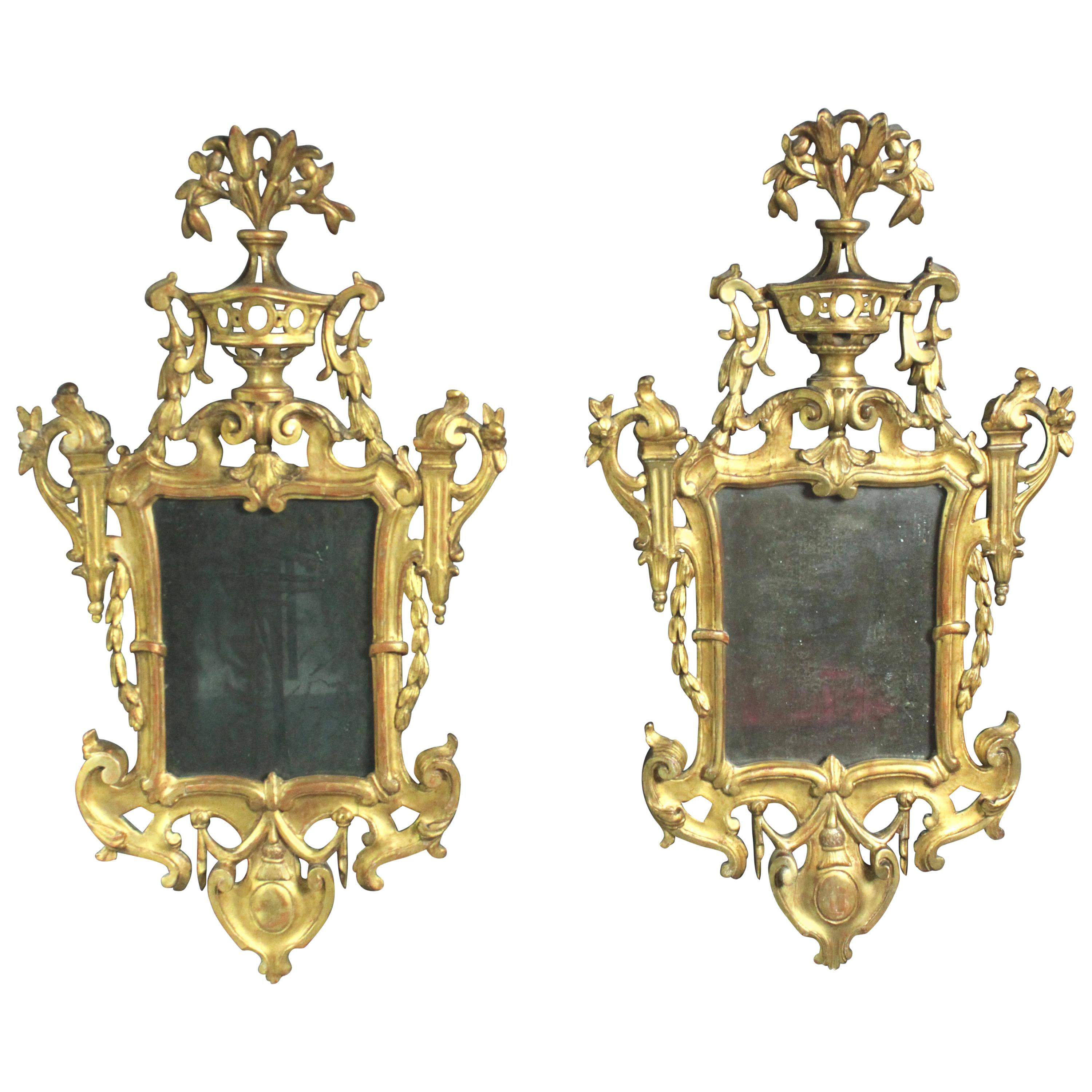 Pair of Antique Girandole Mirrors