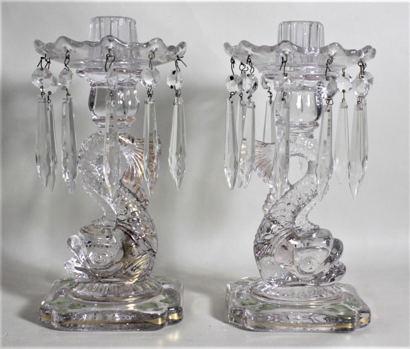 antique candle holders glass