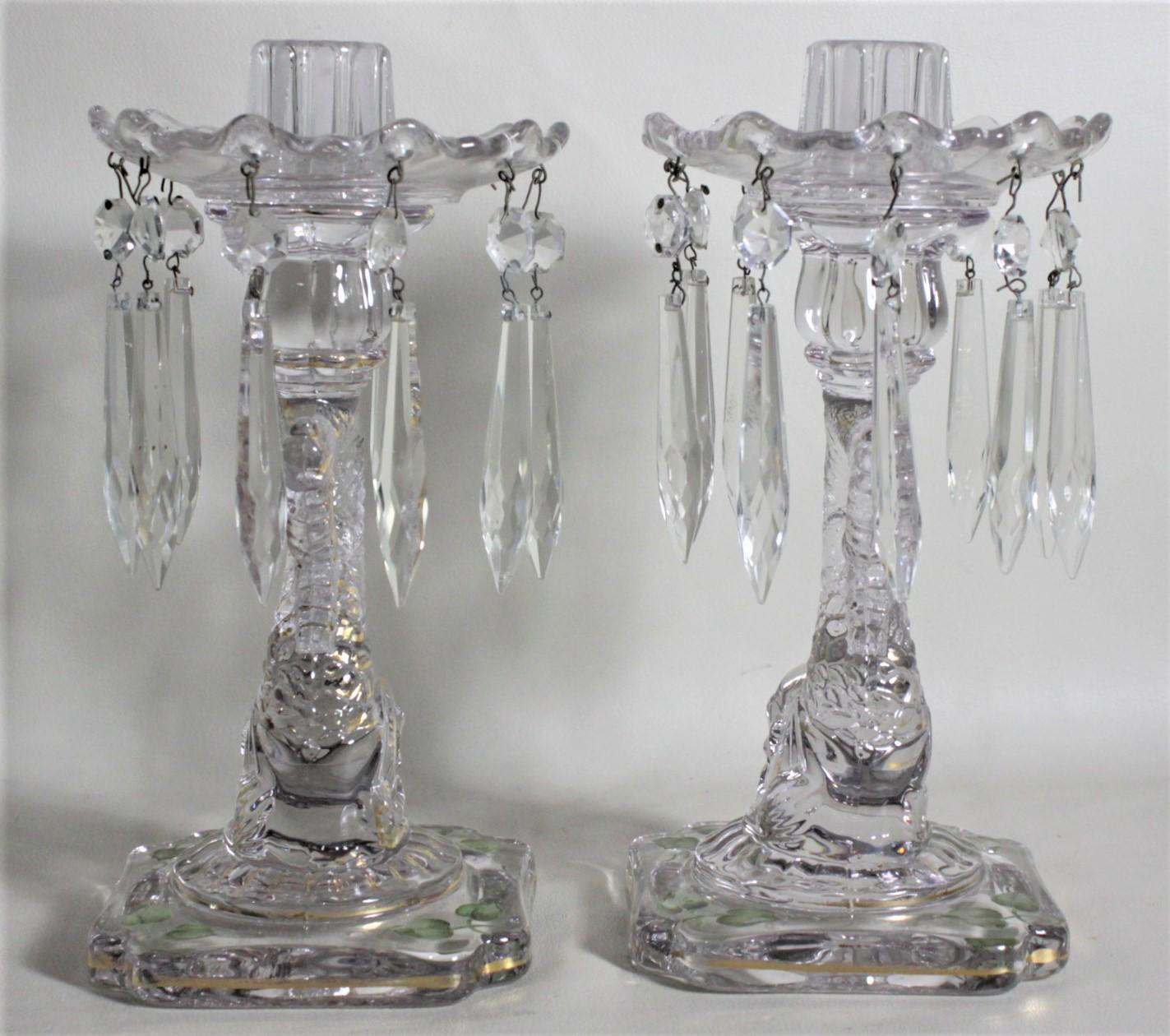 antique glass candle holders