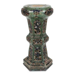 Pair of Antique Glazed Ceramic Pedestals