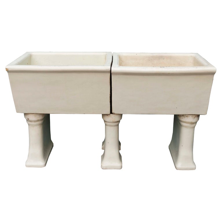 Pair of Antique Glazed Laundry Sinks at 1stDibs