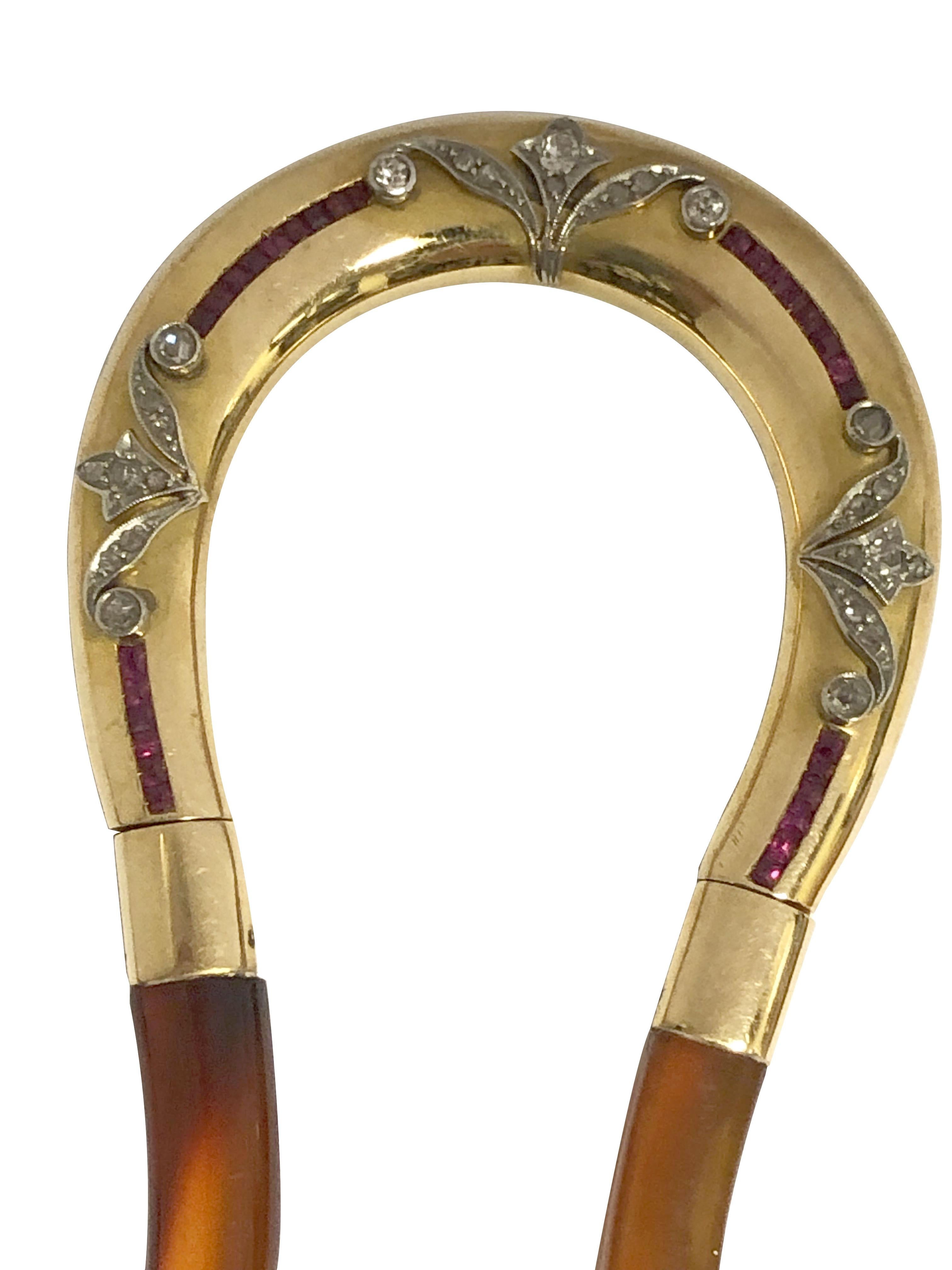 Paar antike Haarkämmen aus Gold, Platin und Edelsteinbesatz, Paar (Edwardian) im Angebot
