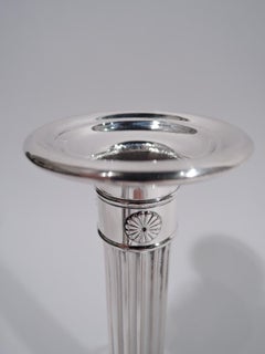 Pair of Antique Gorham Sterling Silver Classical Column Candlesticks