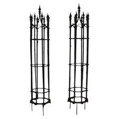 Pair Of Antique Gothic Cast Iron Architectural Trellises C1890