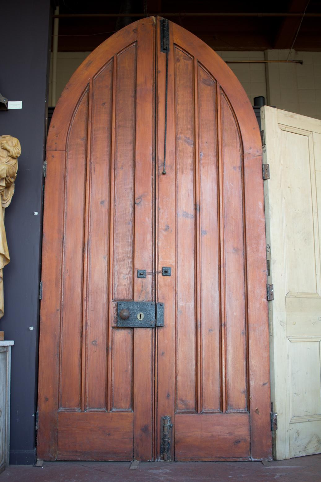 British Pair of Antique Gothic Chapel Doors