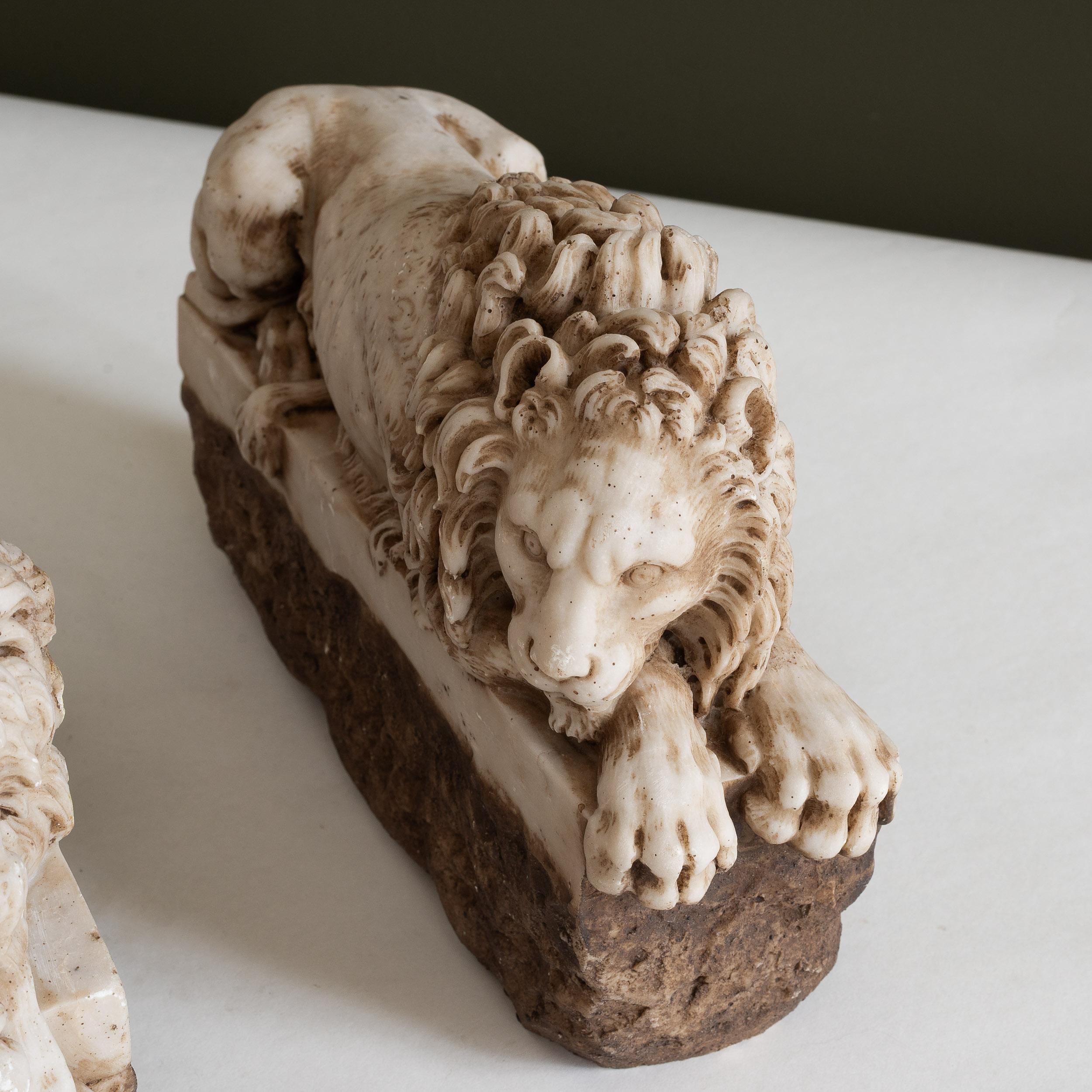 Paire de Lions anciens Grand Tour Canova en vente 9