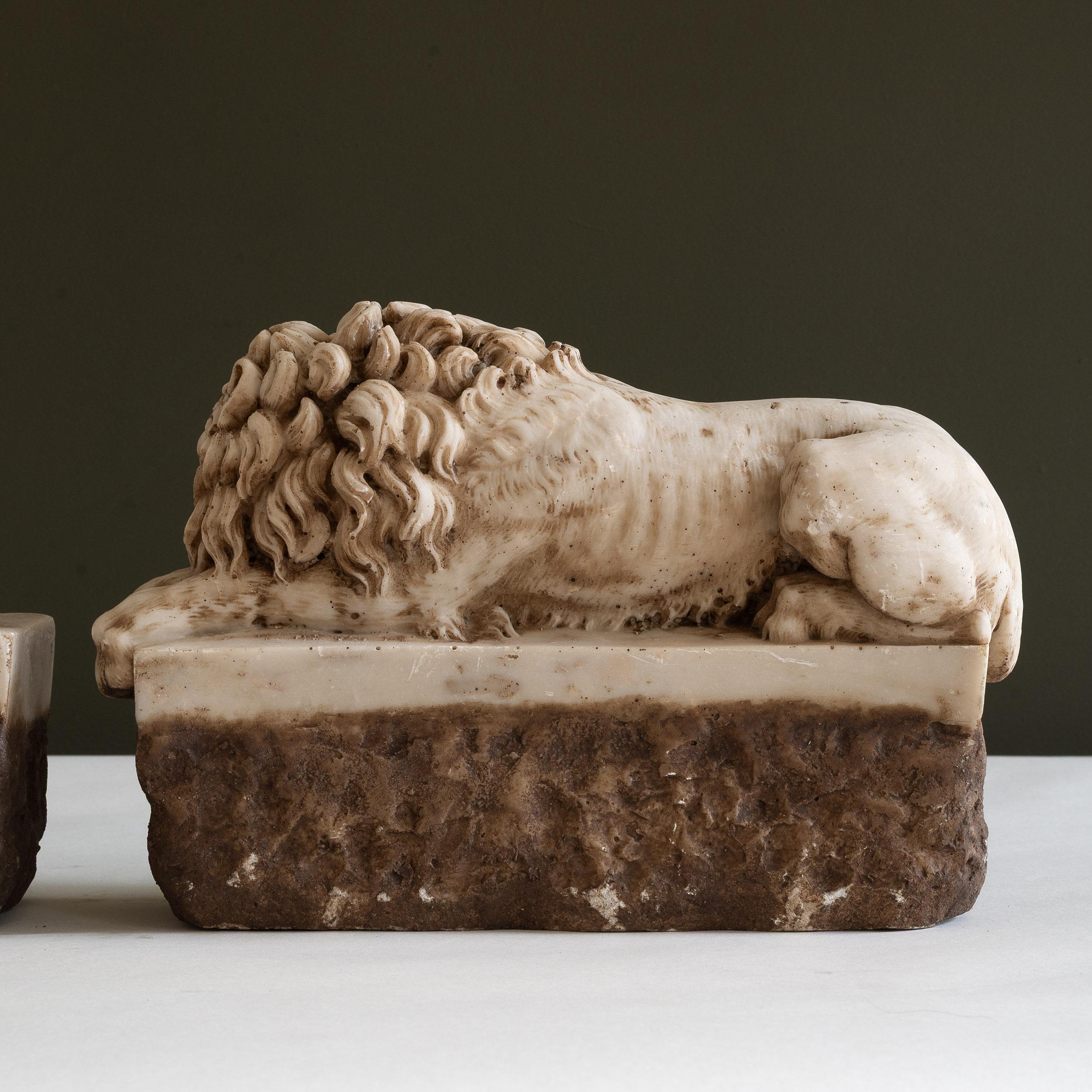 Paire de Lions anciens Grand Tour Canova en vente 1