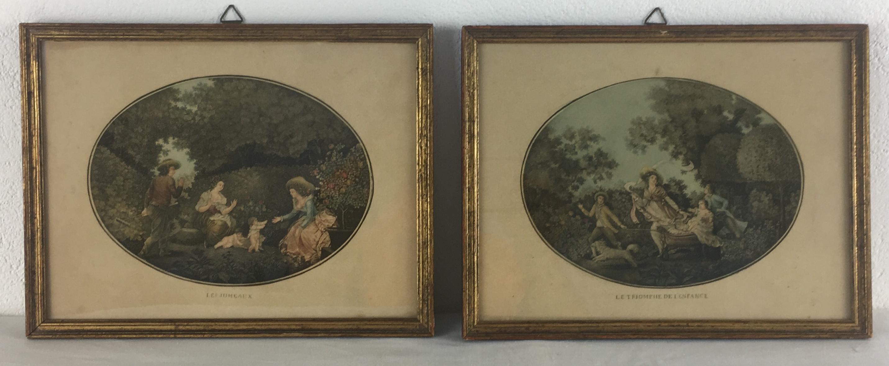 Etched Pair of Antique Portrait Engravings Framed by E. Vandevoorde, Paris, France For Sale