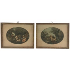 Pair of Antique Portrait Engravings Framed by E. Vandevoorde, Paris, France