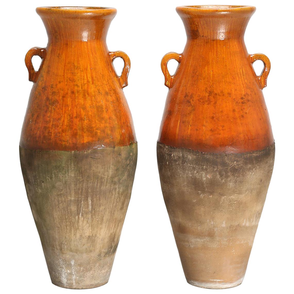 Pair of Antique Greek Olive Oil or Wine Amphora's