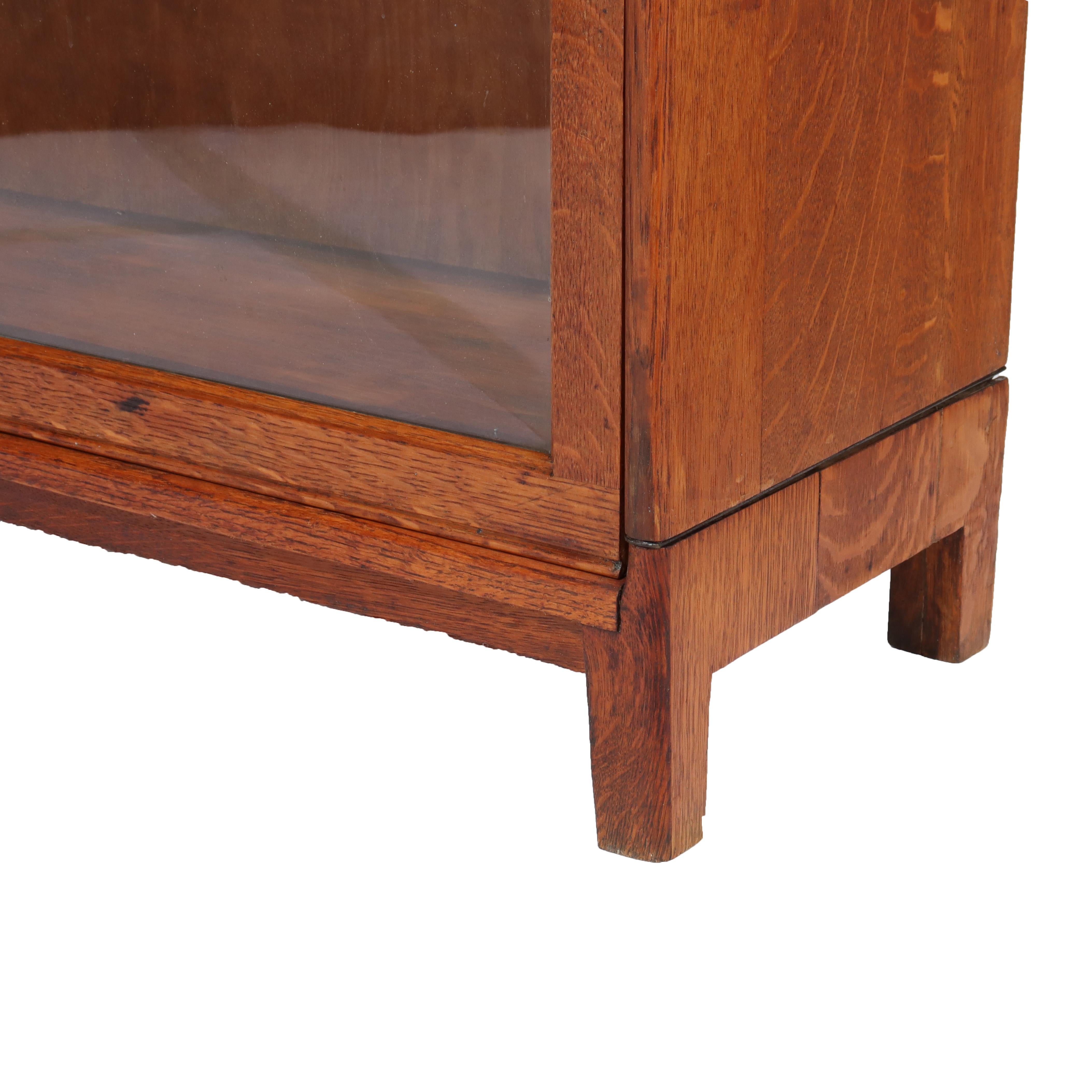 Quercia Pair Of Antique Gunn Oak 3 Stack Barrister Bookcases C1920 in vendita