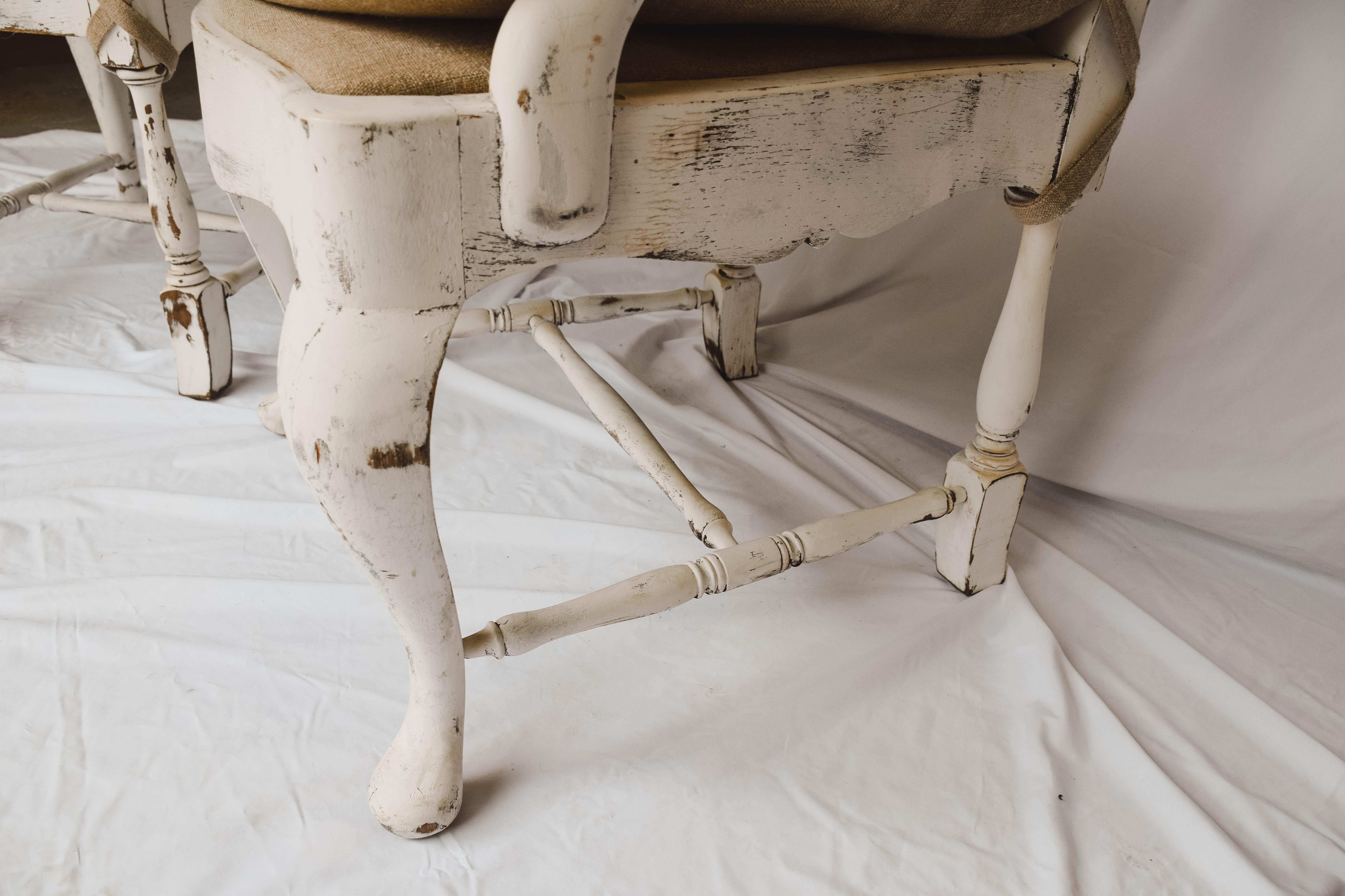 Pair of Antique Gustavian Painted Armchairs 6