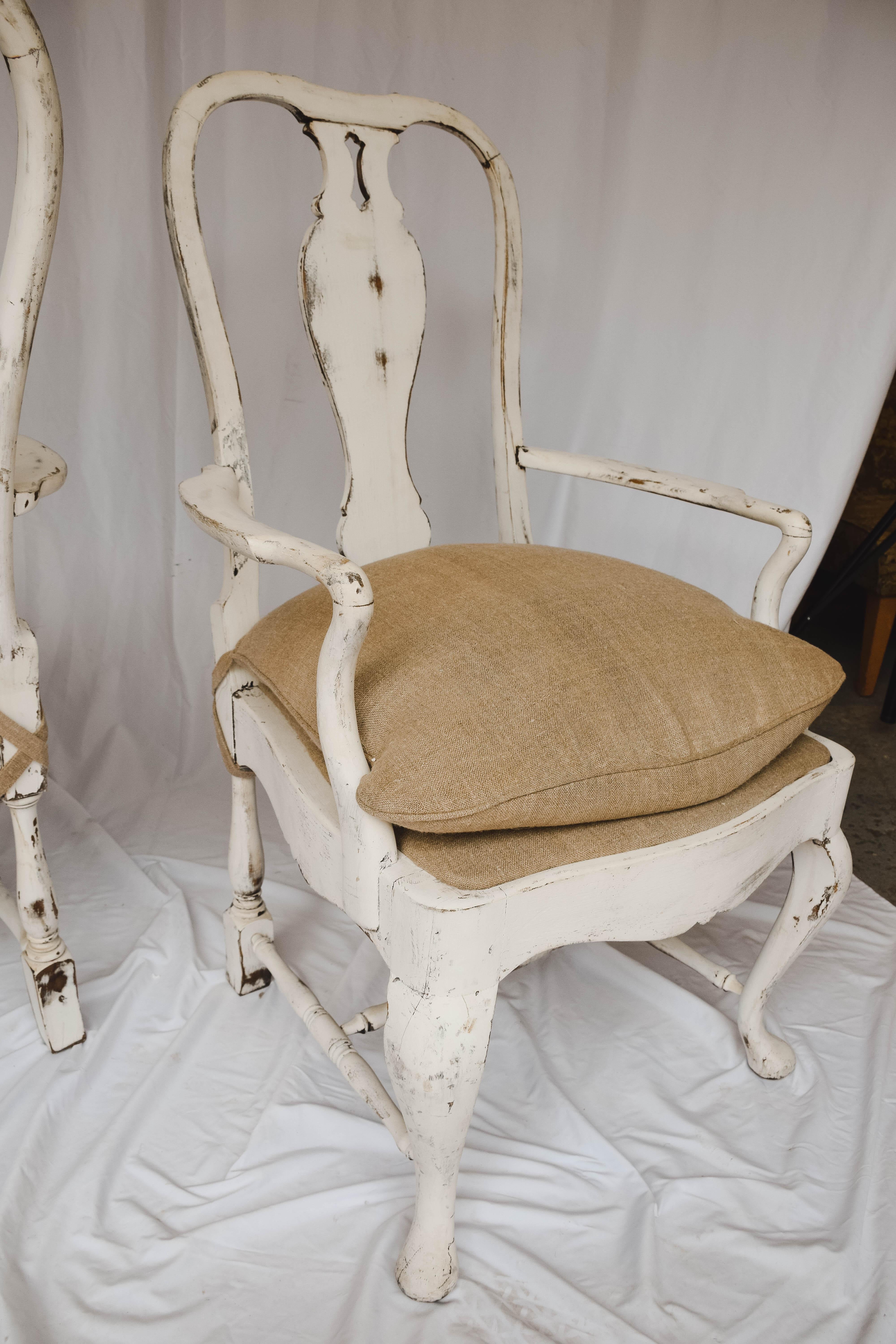 Pair of Antique Gustavian Painted Armchairs 7