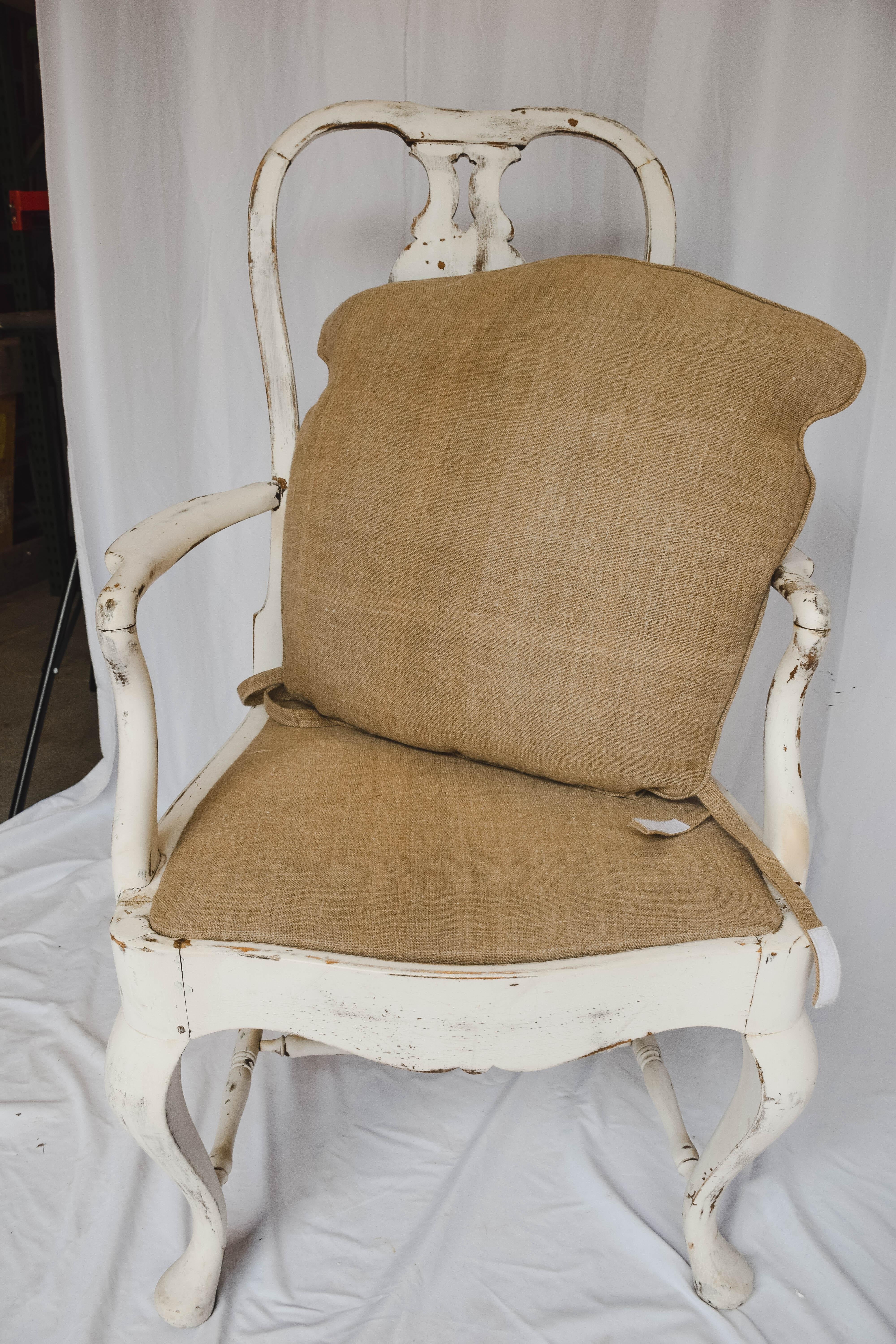 Pair of Antique Gustavian Painted Armchairs 11