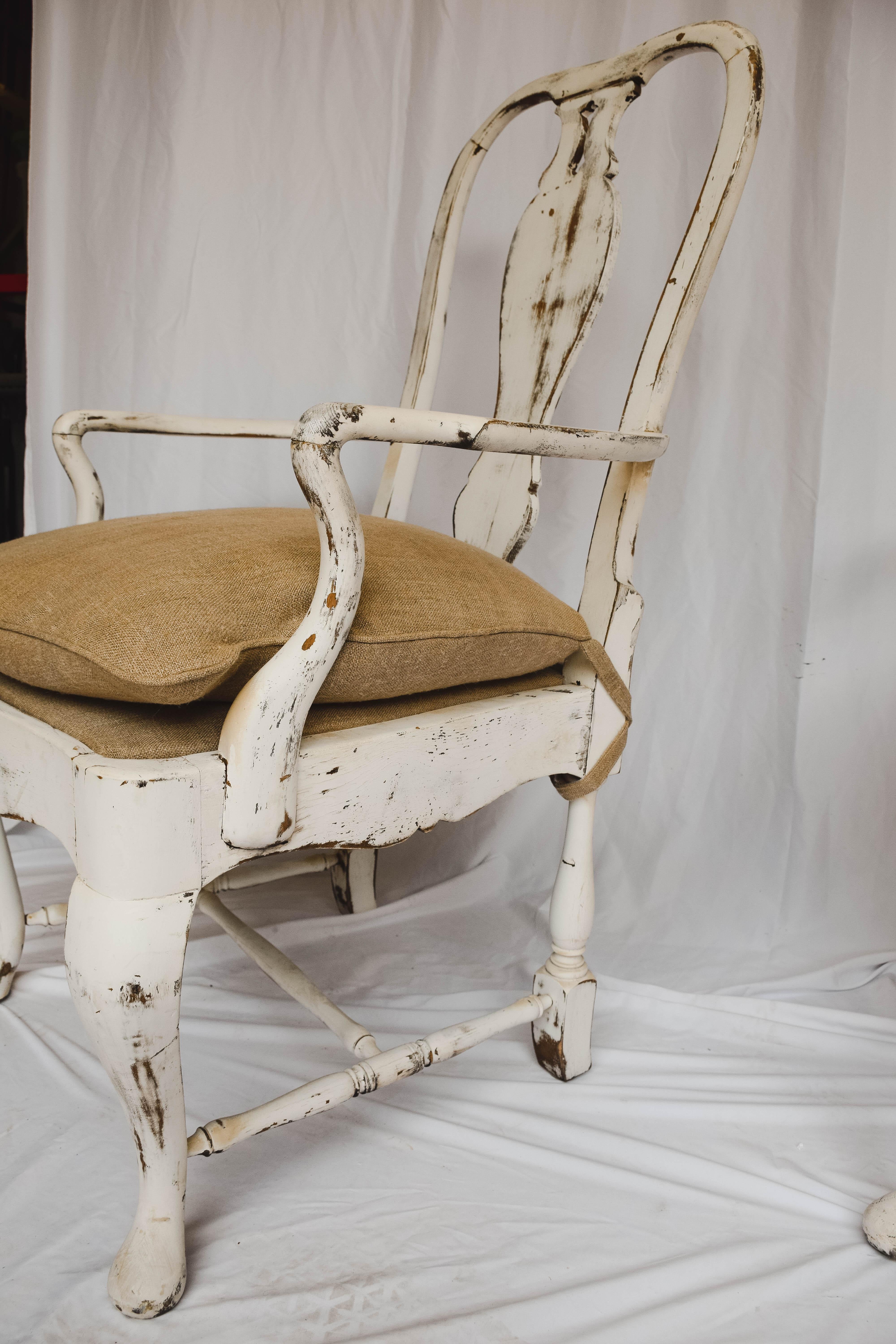 Pair of Antique Gustavian Painted Armchairs 2