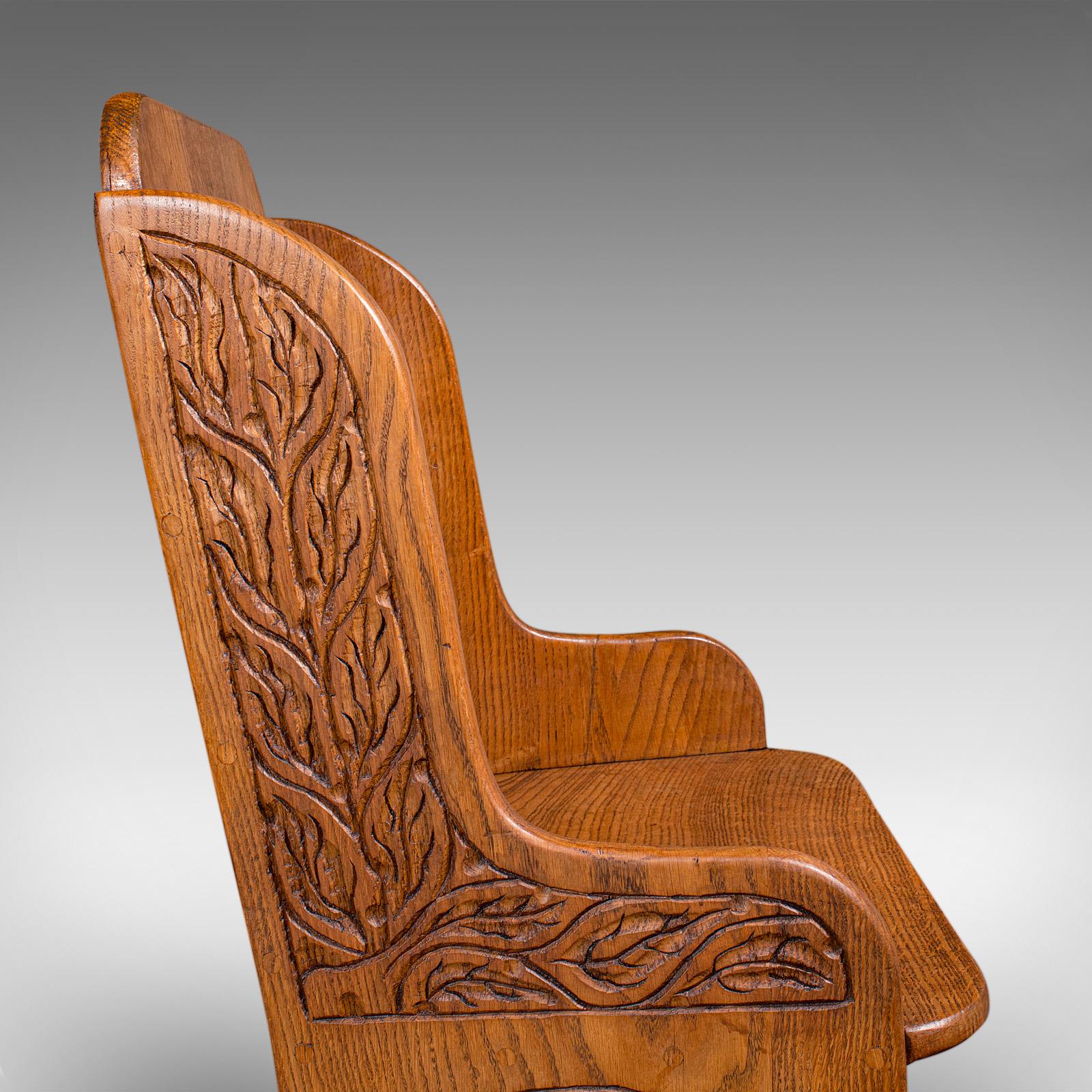 Pair of Antique Hall Chairs, English, Oak, Country House Seat, Side, Edwardian im Angebot 5