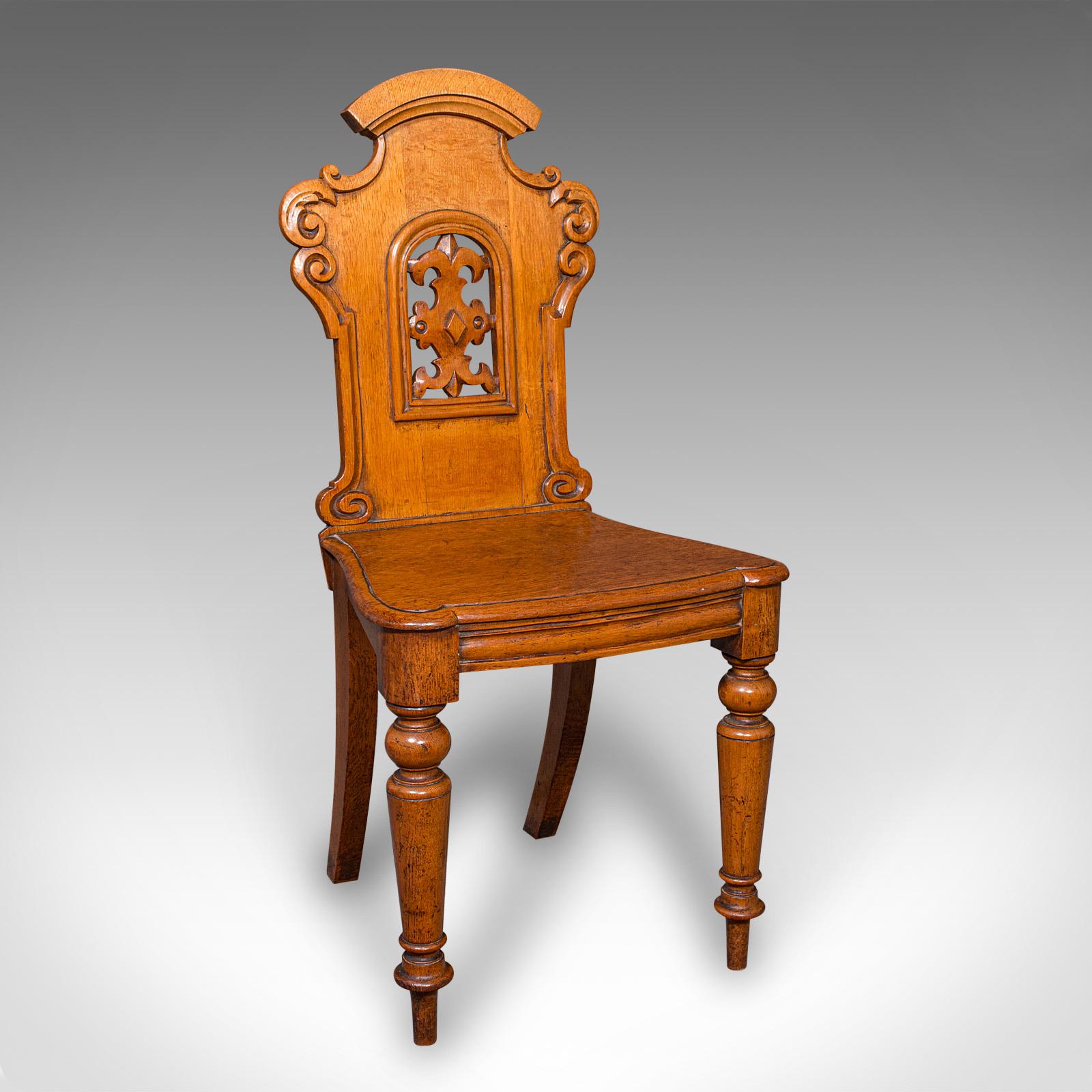 Écossais Paire de chaises de salle anciennes, Écosse, Oak, sièges de réception, Regency, Circa 1830 en vente