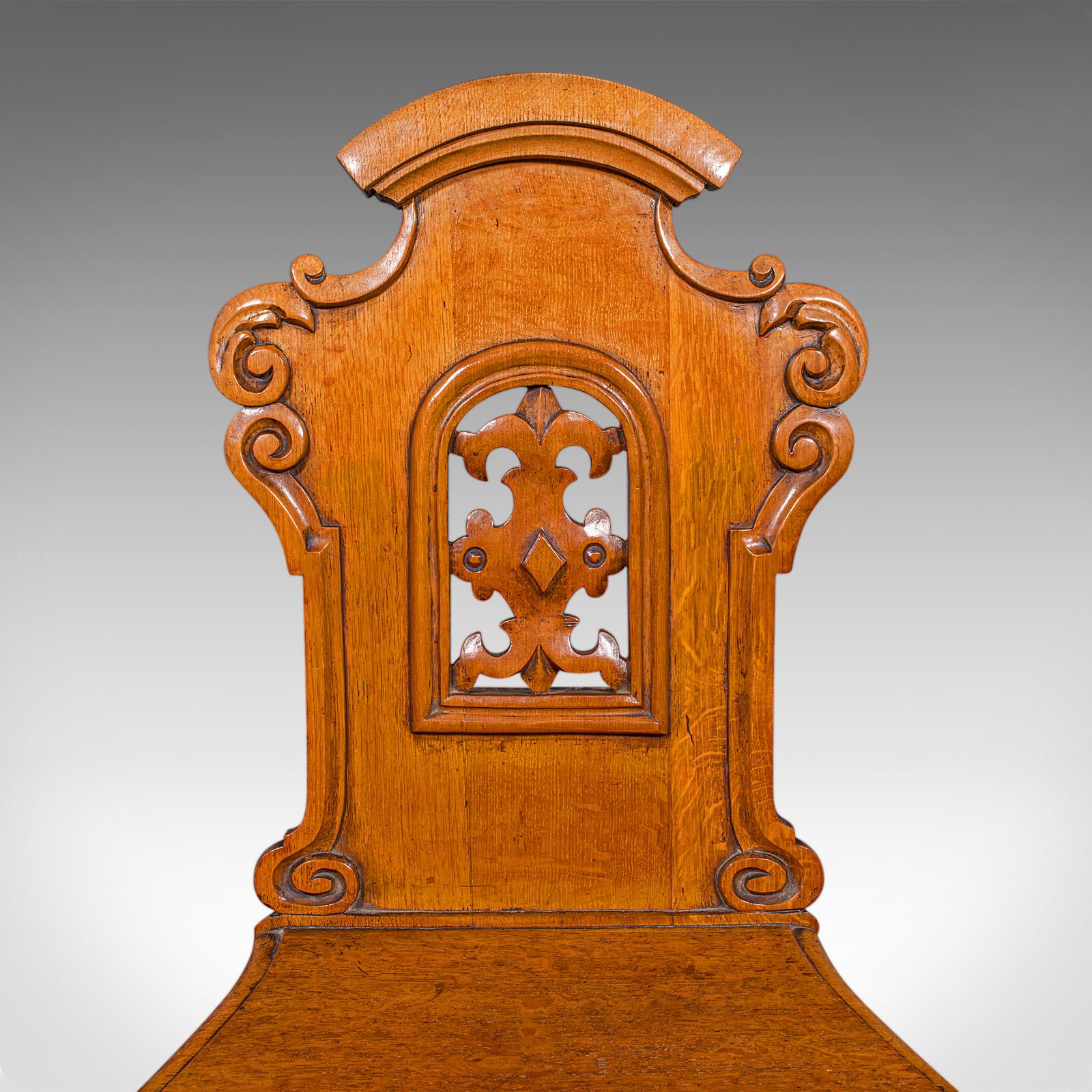 Paire de chaises de salle anciennes, Écosse, Oak, sièges de réception, Regency, Circa 1830 en vente 2