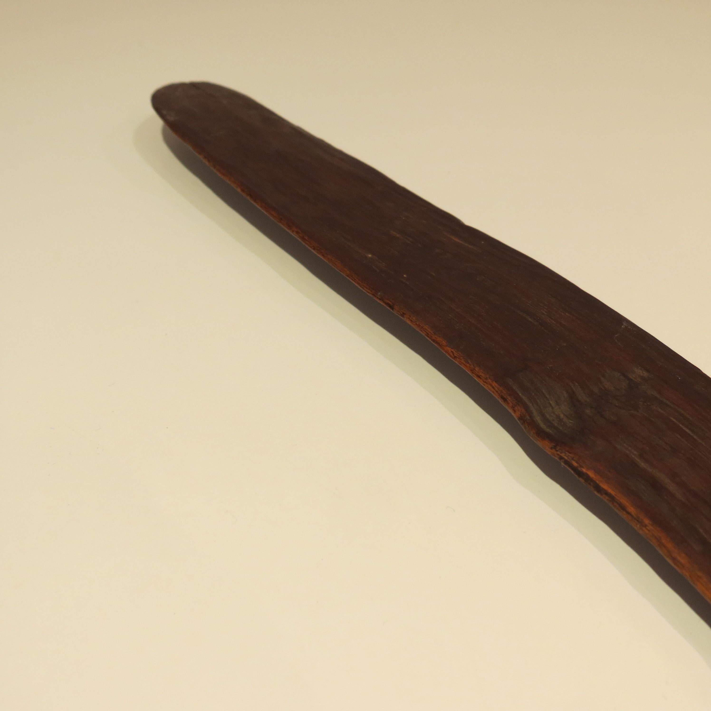 Pair of 19th Century Antique Hand Carved Aboriginal Wooden Boomerangs 3