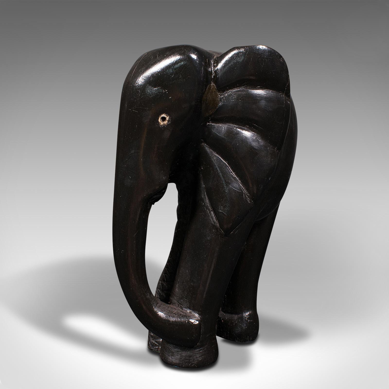 Ebony Pair of Antique Hand Carved Elephant Bookends, African, Book Rest, Victorian For Sale