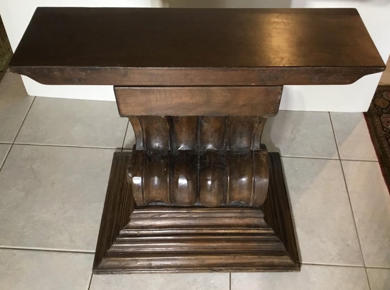 Pair of Antique Hand Carved Wood Console Or Table Base. at 1stDibs