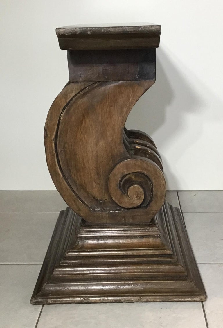 Pair of Antique Hand Carved Wood Console Or Table Base. at 1stDibs