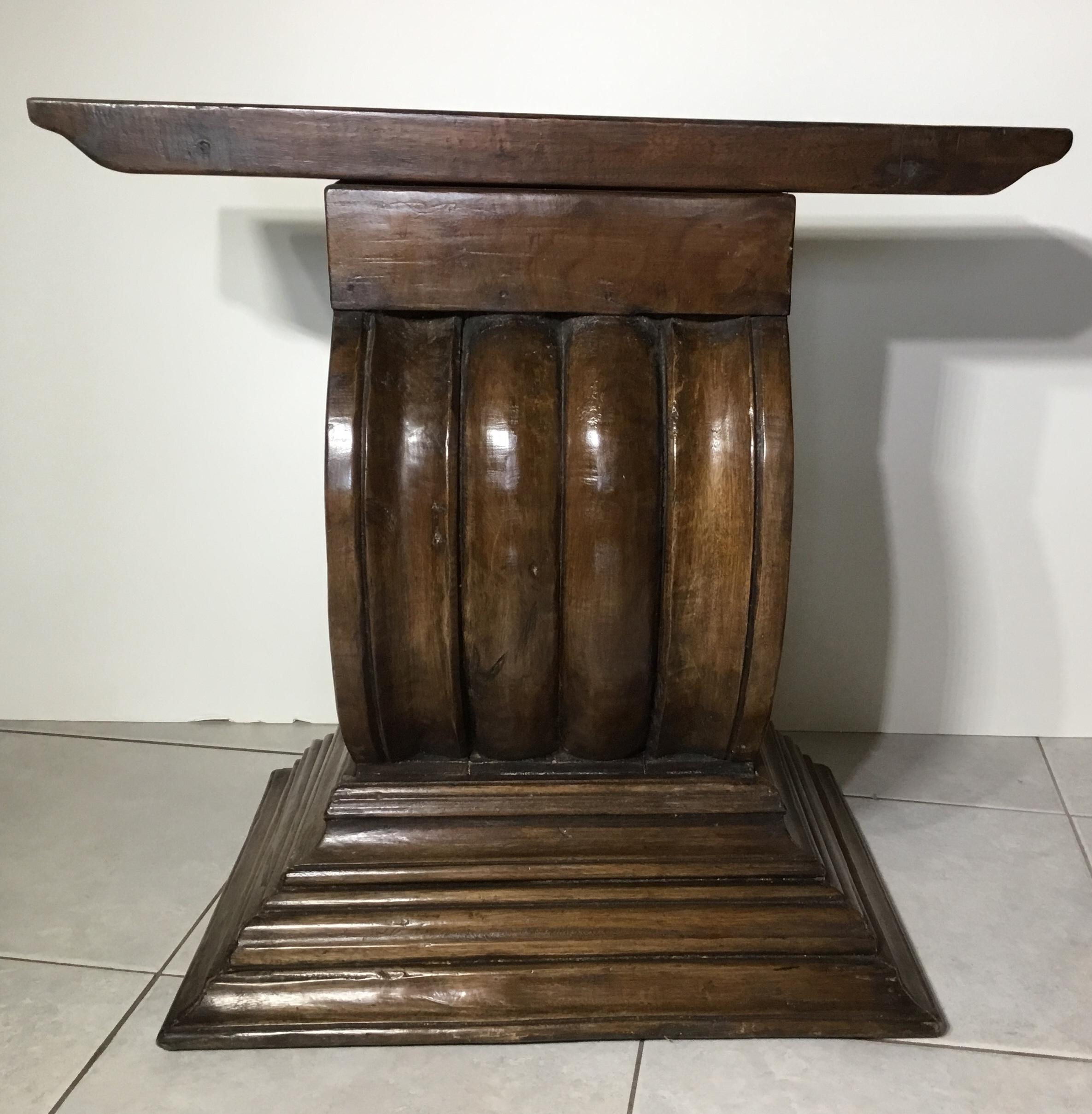 carved wood table