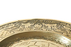 Pair of Antique Hand Engraved Brass Chinese Plates