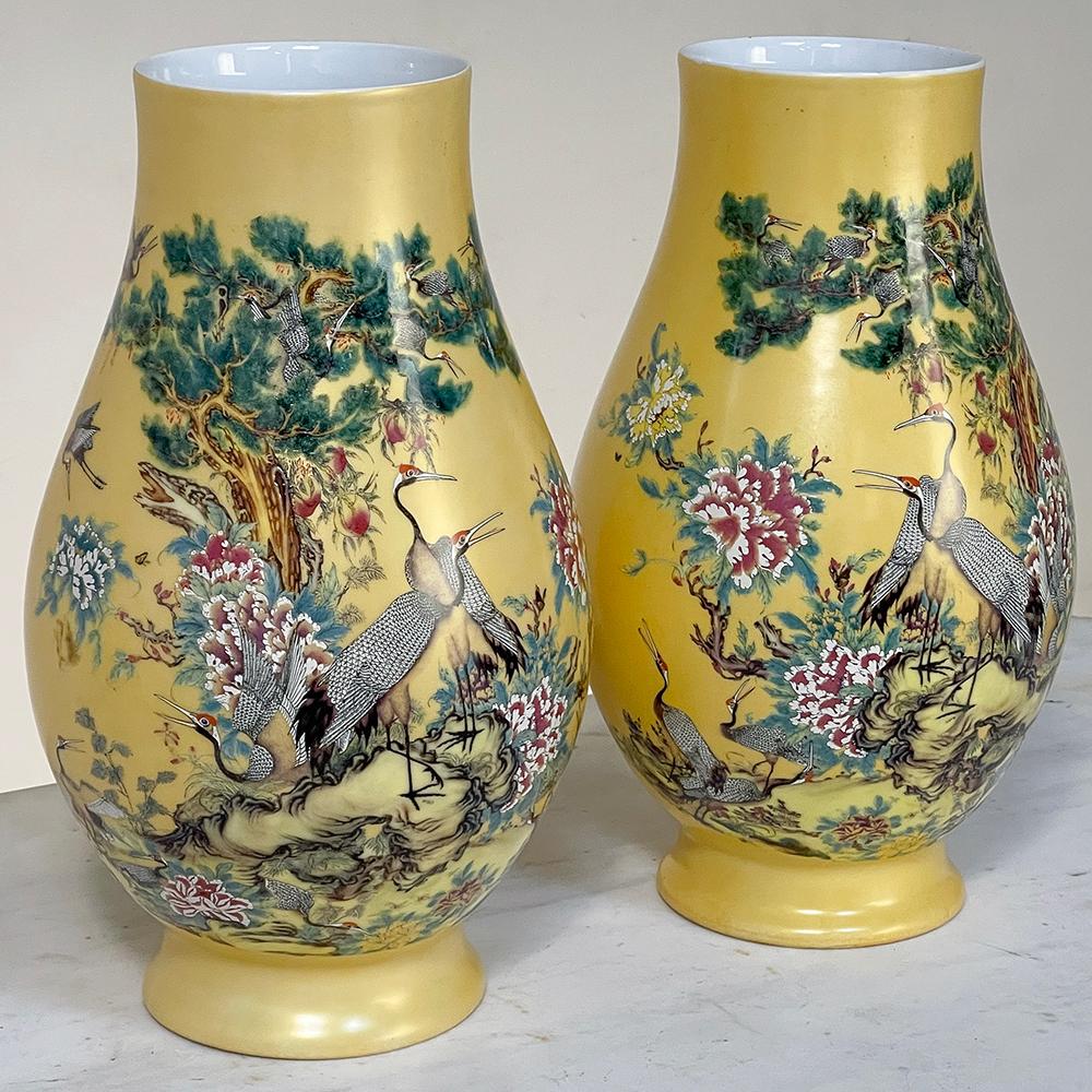 antique hand painted vases