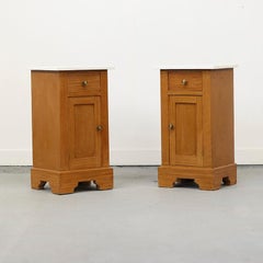 Pair of Antique Hand-Painted Faux Bois Nightstands