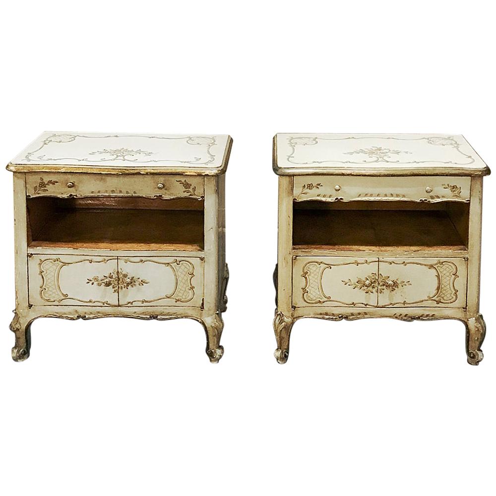 Pair of Romantic HandPainted Nightstands by Patina For Sale at 1stdibs