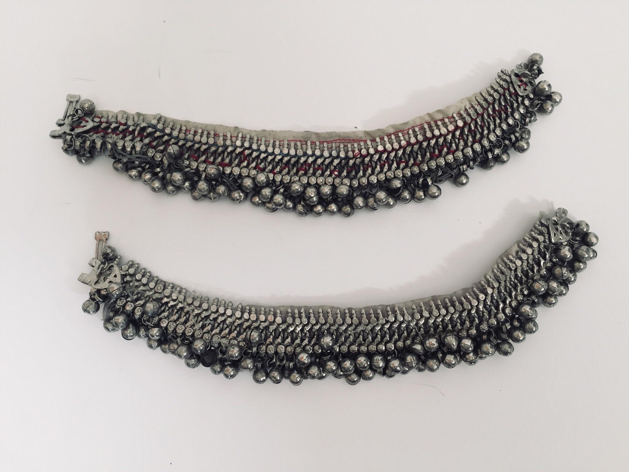 20th Century Pair of Traditional Ghungroo Bells Dancing Anklet Bracelets, Rajasthan India