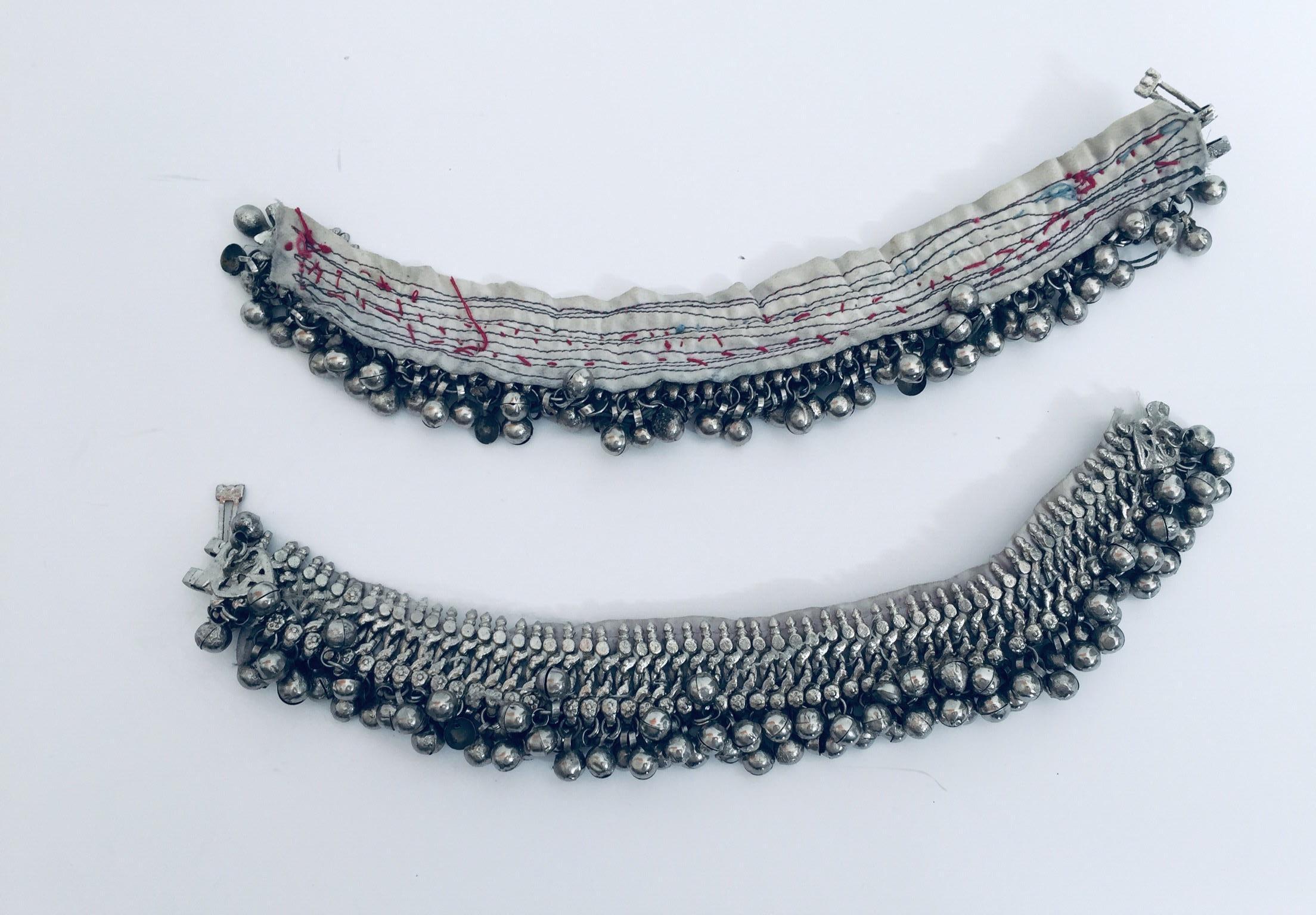 Pair of Traditional Ghungroo Bells Dancing Anklet Bracelets, Rajasthan India In Good Condition In North Hollywood, CA